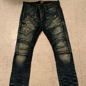 Dark Indigo Zipper-Moto Prps Jeans